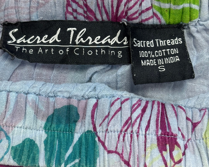 Sacred Threads Multicolor Tiered Boho Patchwork Cotton Maxi Skirt
