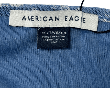 American Eagle Casual Mini Dress Blue & White Floral Pattern