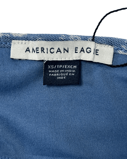 American Eagle Casual Mini Dress Blue & White Floral Pattern