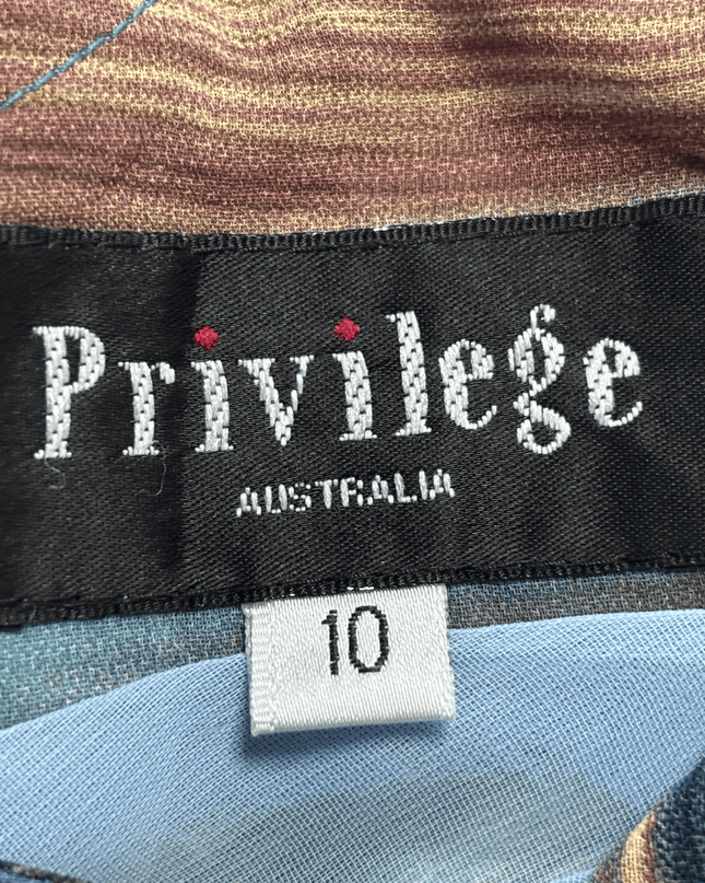 Privilege Australia Vintage Abstract Swirl Maxi Dress