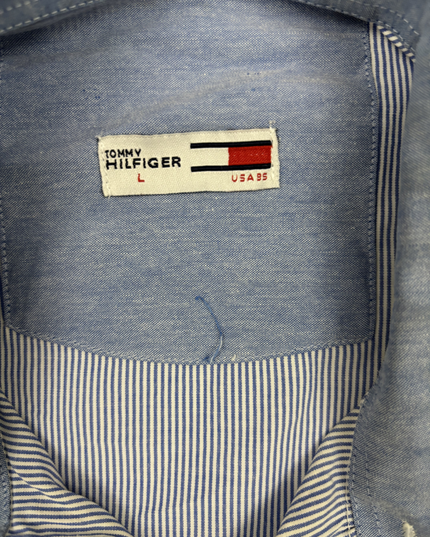 Tommy Hilfiger USA95 Navy & White Pinstripe Shirt - M
