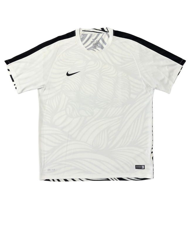 Nike Dri-FIT White & Black Abstract Fist Graphic Football Training Jersey