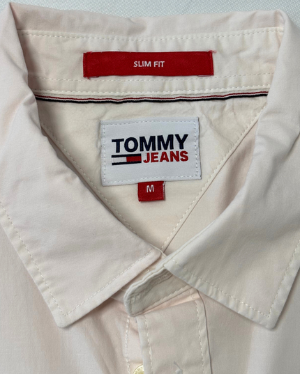 Tommy Jeans Slim Fit Off-White Long Sleeve Shirt