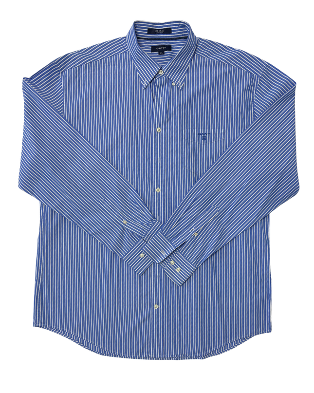 GANT The Breton Regular Fit Blue & White Striped Shirt