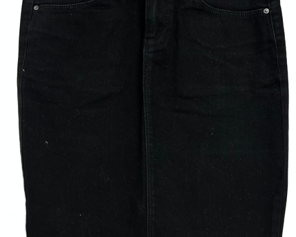 Zara Basic Black High-Waist Denim Pencil Skirt