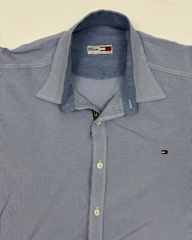 Tommy Hilfiger USA95 Navy & White Pinstripe Shirt - M