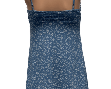 American Eagle Casual Mini Dress Blue & White Floral Pattern