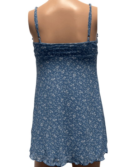 American Eagle Casual Mini Dress Blue & White Floral Pattern