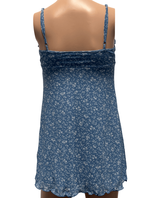 American Eagle Casual Mini Dress Blue & White Floral Pattern