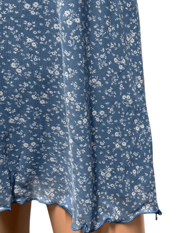 American Eagle Casual Mini Dress Blue & White Floral Pattern