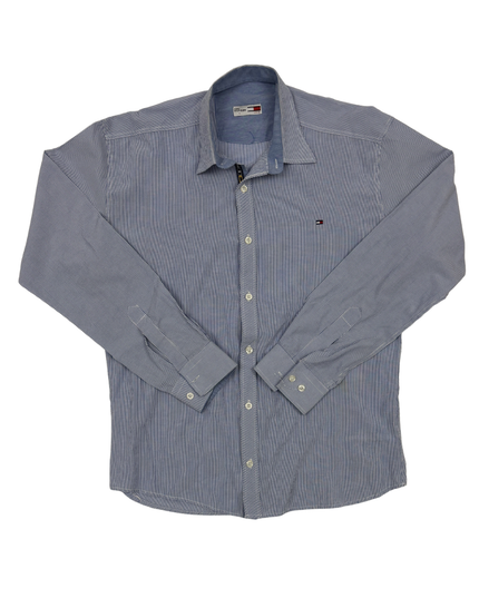 Tommy Hilfiger USA95 Navy & White Pinstripe Shirt - M