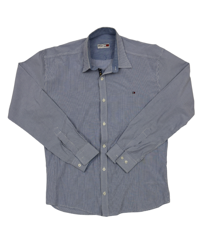 Tommy Hilfiger USA95 Navy & White Pinstripe Shirt - M