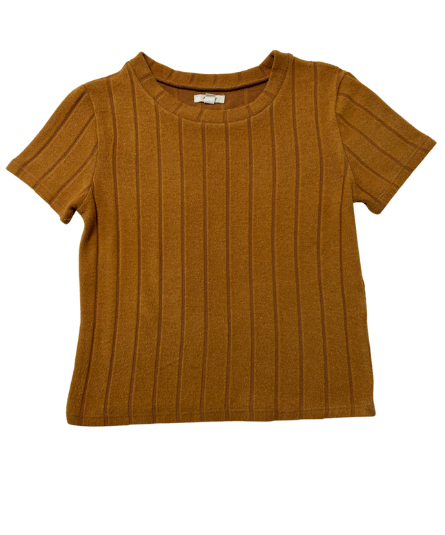 Ardene Caramel Brown Wide Ribbed Knit Top
