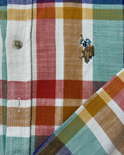 U.S. Polo Assn. Multicolor Madras Plaid Regular Fit Shirt