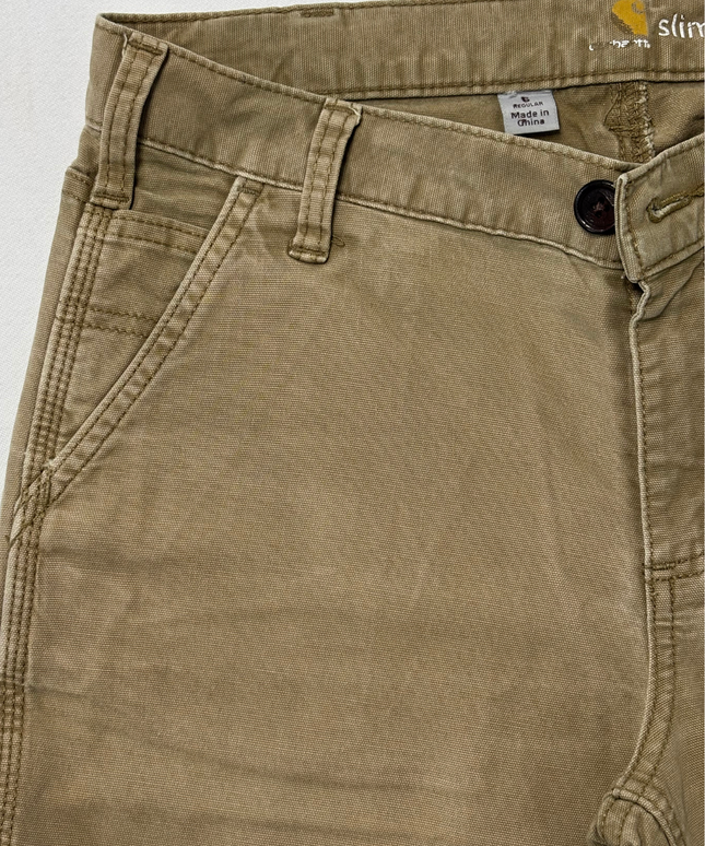 Carhartt Slim Fit Canvas Brown Carpenter Pants