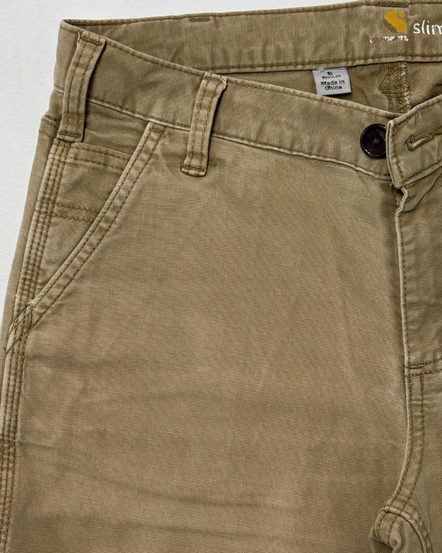 Carhartt Slim Fit Canvas Brown Carpenter Pants