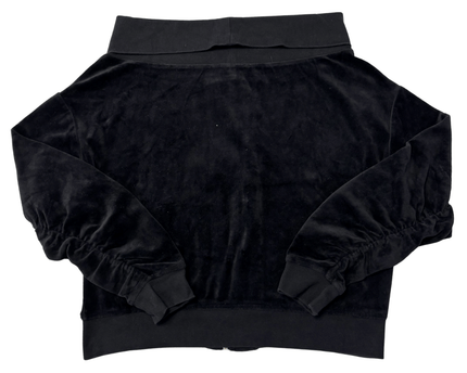 Juicy Couture Black Label Velour Zip-Up Black Track Jacket