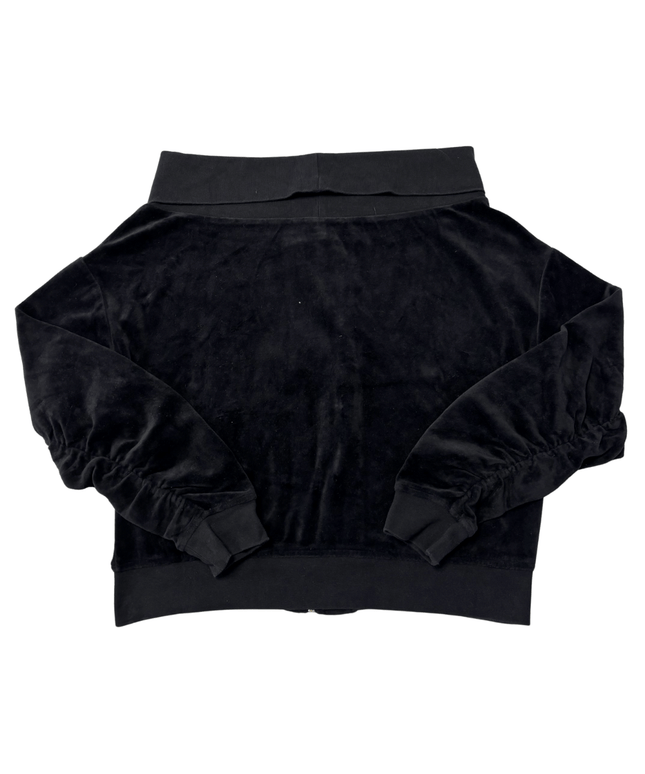 Juicy Couture Black Label Velour Zip-Up Black Track Jacket