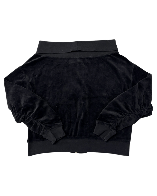 Juicy Couture Black Label Velour Zip-Up Black Track Jacket