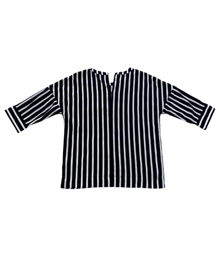 Banana Republic Striped Navy & White Blouse - XL