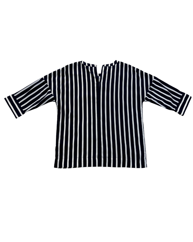 Banana Republic Striped Navy & White Blouse - XL