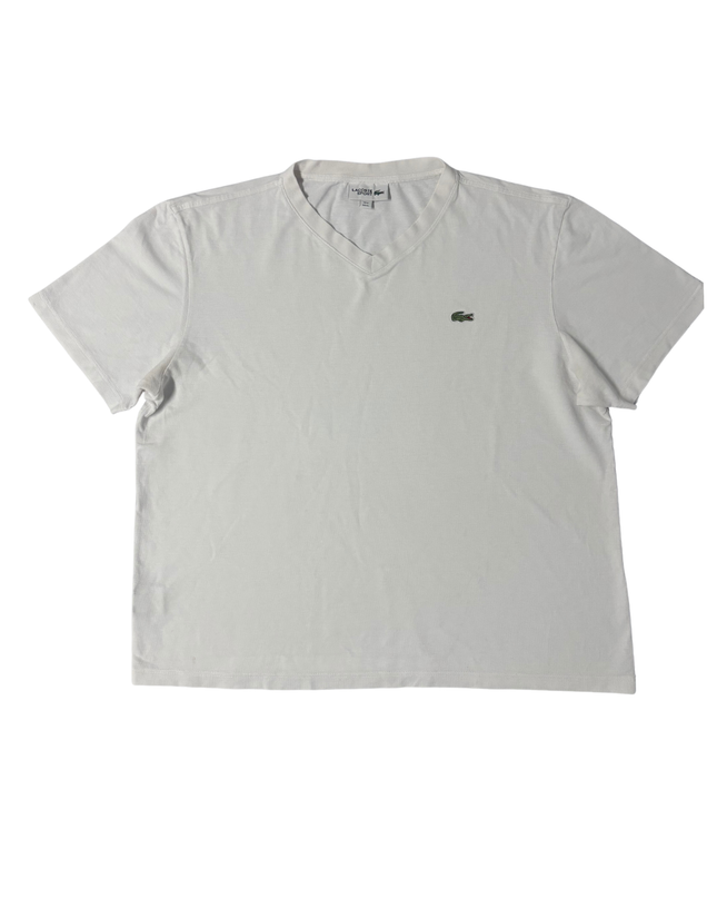 Lacoste Sport White V-Neck T-Shirt - XL