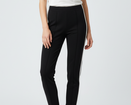 Zara Trafaluc Black with White Side Stripe Skinny Trousers