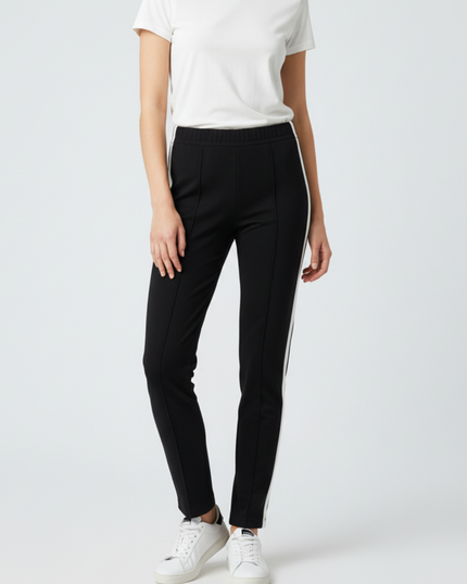 Zara Trafaluc Black with White Side Stripe Skinny Trousers