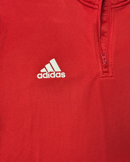 Adidas Red Aeroready 1/4 Zip Long Sleeve Training Top