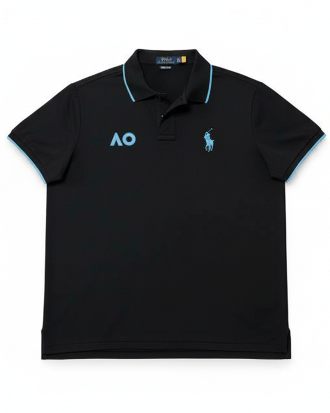 Ralph Lauren x Australian Open Performance Black/Blue Polo Shirt