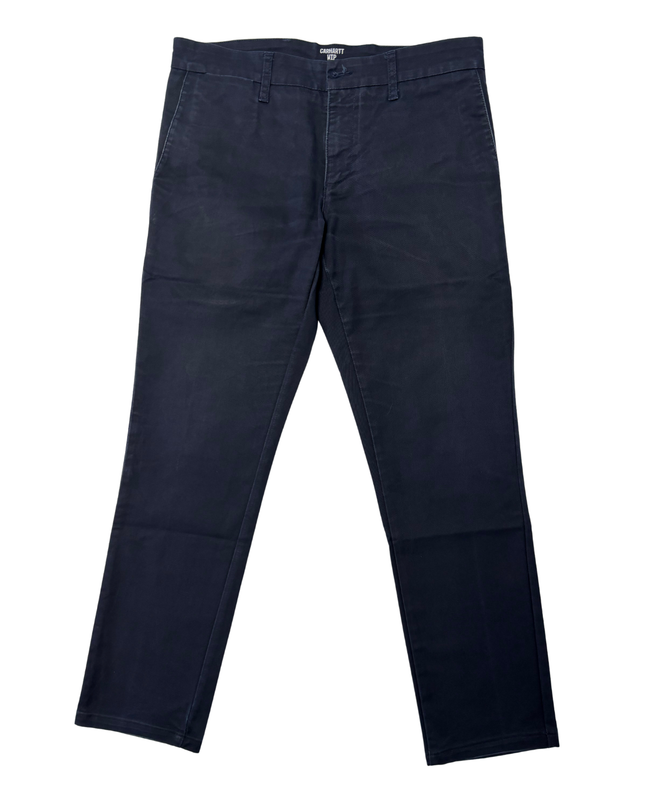 Carhartt WIP Sid Navy Blue Slim Fit Chino Pants - L | Waist: 34"