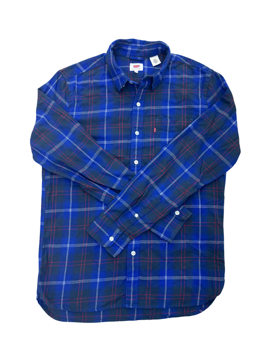 Levi's Blue Check Cotton Shirt - M