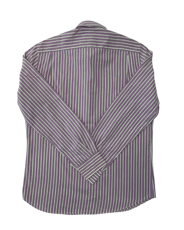 Massimo Dutti Lavender & White Striped Button-Up Shirt - L