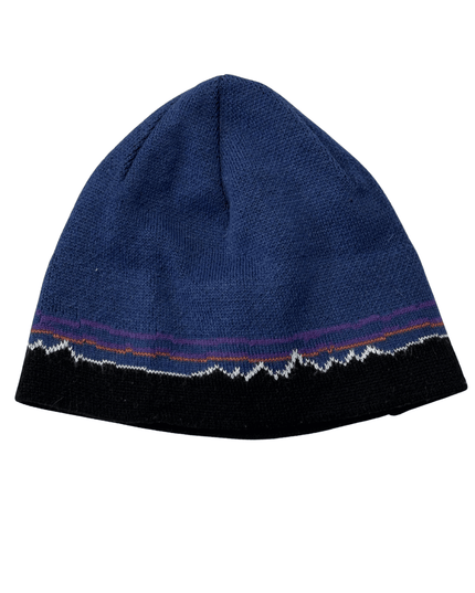 Patagonia Mountain Stripe Navy & Black Knit Beanie