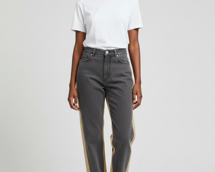 Wah Maker Grey/Tan Two-Tone Vintage Western Frontier Jeans