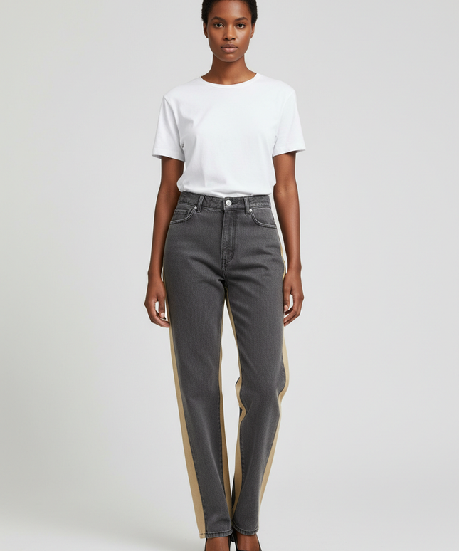 Wah Maker Grey/Tan Two-Tone Vintage Western Frontier Jeans