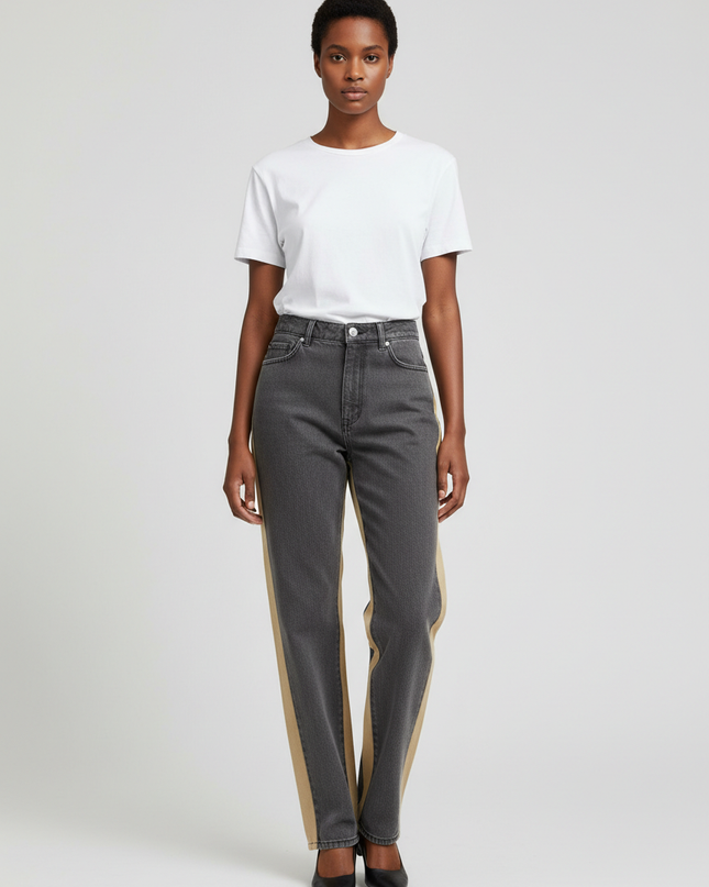 Wah Maker Grey/Tan Two-Tone Vintage Western Frontier Jeans
