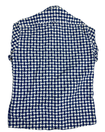 USPA Slim Fit Gingham Shirt - Navy & White - M