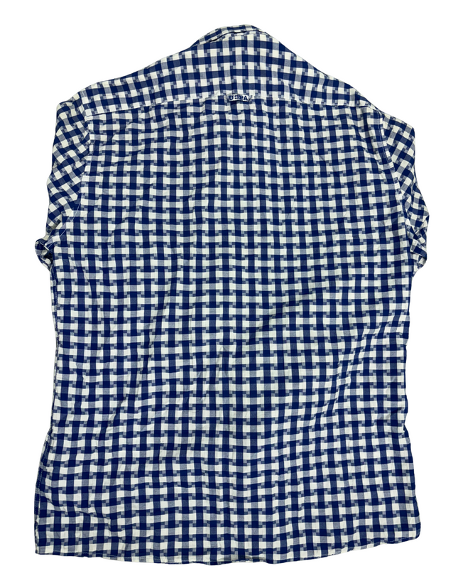 USPA Slim Fit Gingham Shirt - Navy & White - M