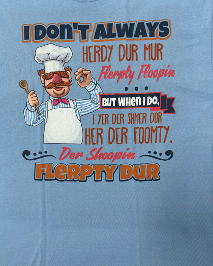 Fruit of the Loom Muppets Swedish Chef Funny Quote Graphic T-Shirt - L
