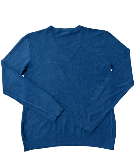 Lacoste Argyle Diamond Knit Blue V-Neck Sweater