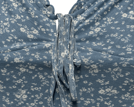 American Eagle Casual Mini Dress Blue & White Floral Pattern