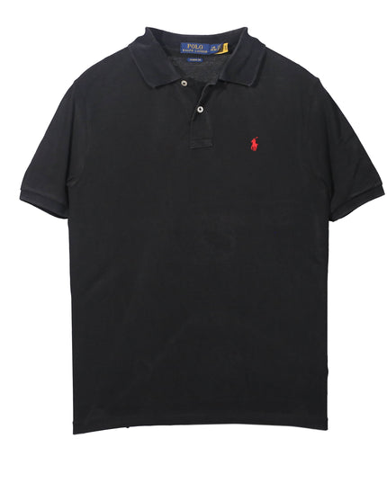 Ralph Lauren Classic Fit Black Pique Cotton Polo Shirt