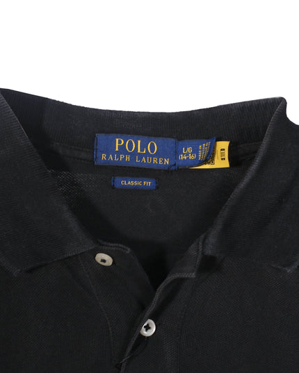 Ralph Lauren Classic Fit Black Pique Cotton Polo Shirt