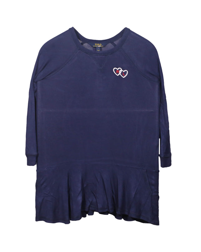 Ralph Lauren Navy Blue Heart Embroidered Cotton Top