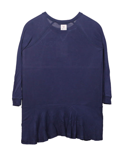 Ralph Lauren Navy Blue Heart Embroidered Cotton Top