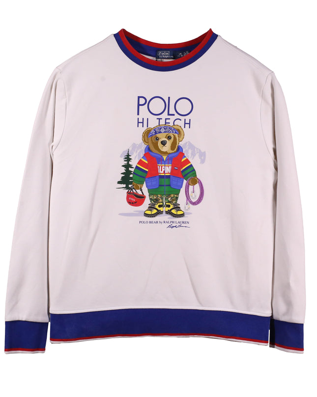 Ralph Lauren Hi Tech Polo Bear White Sweatshirt