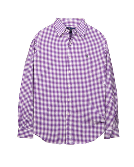 Ralph Lauren Check Button Up Long Sleeve Cotton Purple Shirt