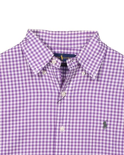 Ralph Lauren Check Button Up Long Sleeve Cotton Purple Shirt