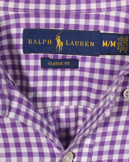 Ralph Lauren Check Button Up Long Sleeve Cotton Purple Shirt